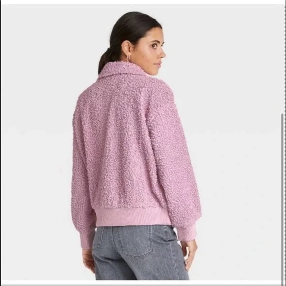 NWT Universal Thread Lavender Pastel Sherpa Bomber Jacket - 2X - Picture 3 of 5